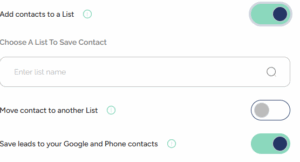 Contact management options in Serlzo chatbot